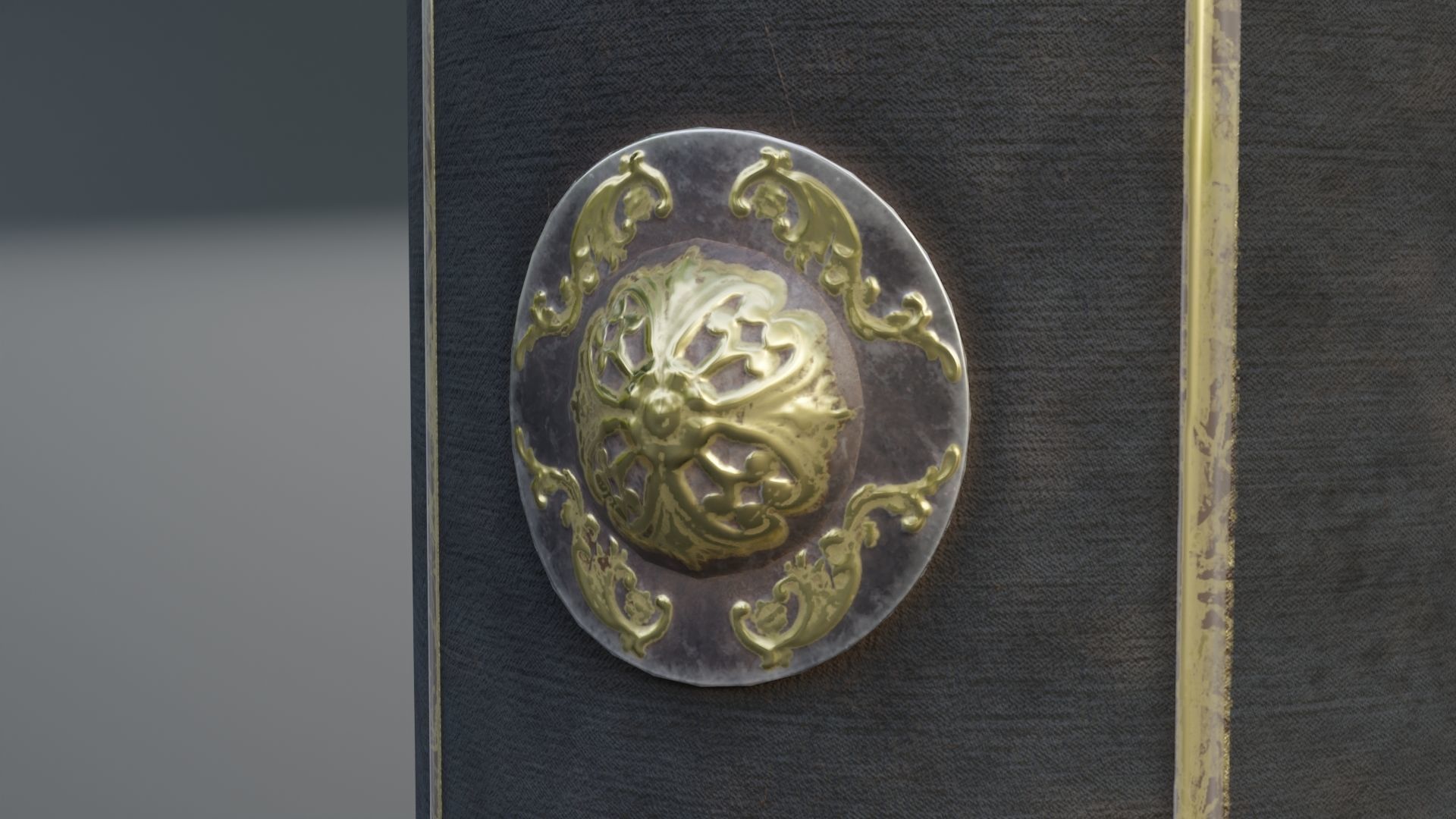 Roman shield scutum  Low-poly 3D model_8