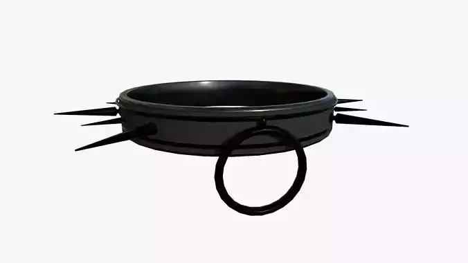 Gothic Collar J05 Full Black - Character Fashion Design Low-poly 3D model