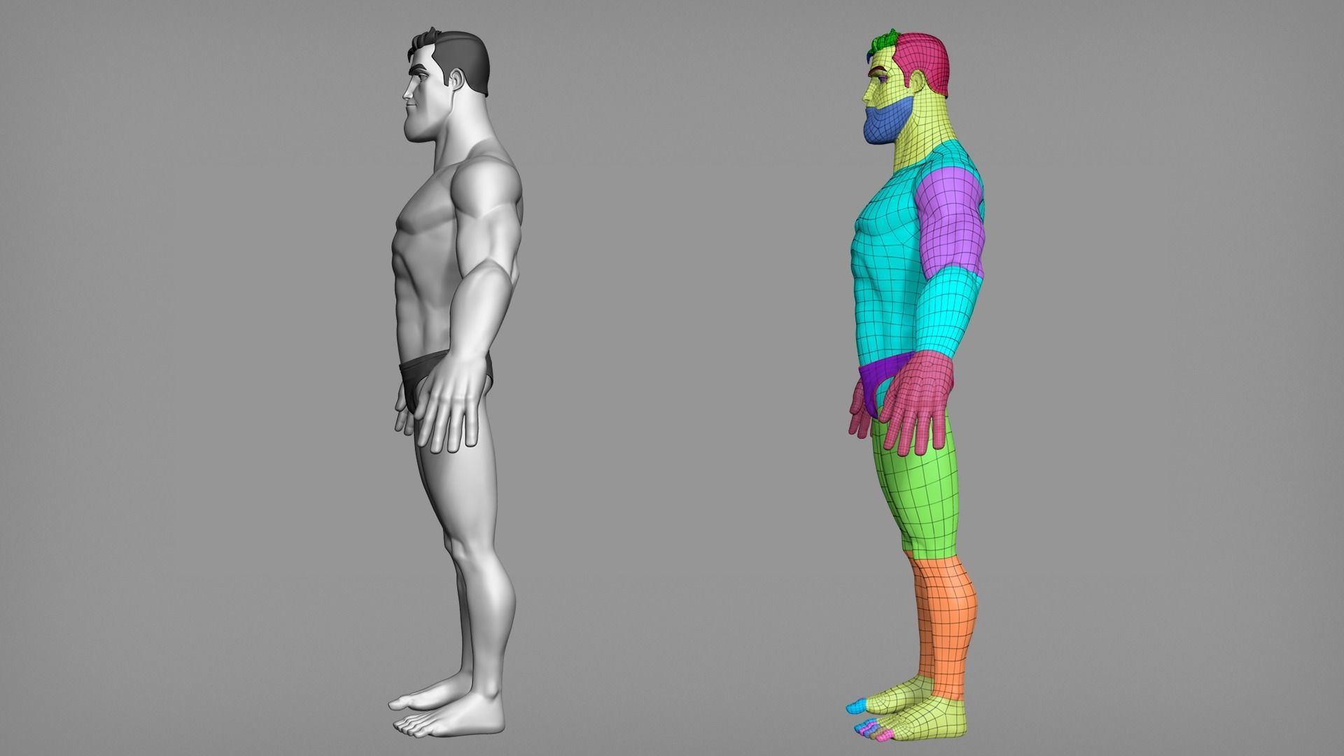 Cartoon male character Barry full body base mesh 3D model_7