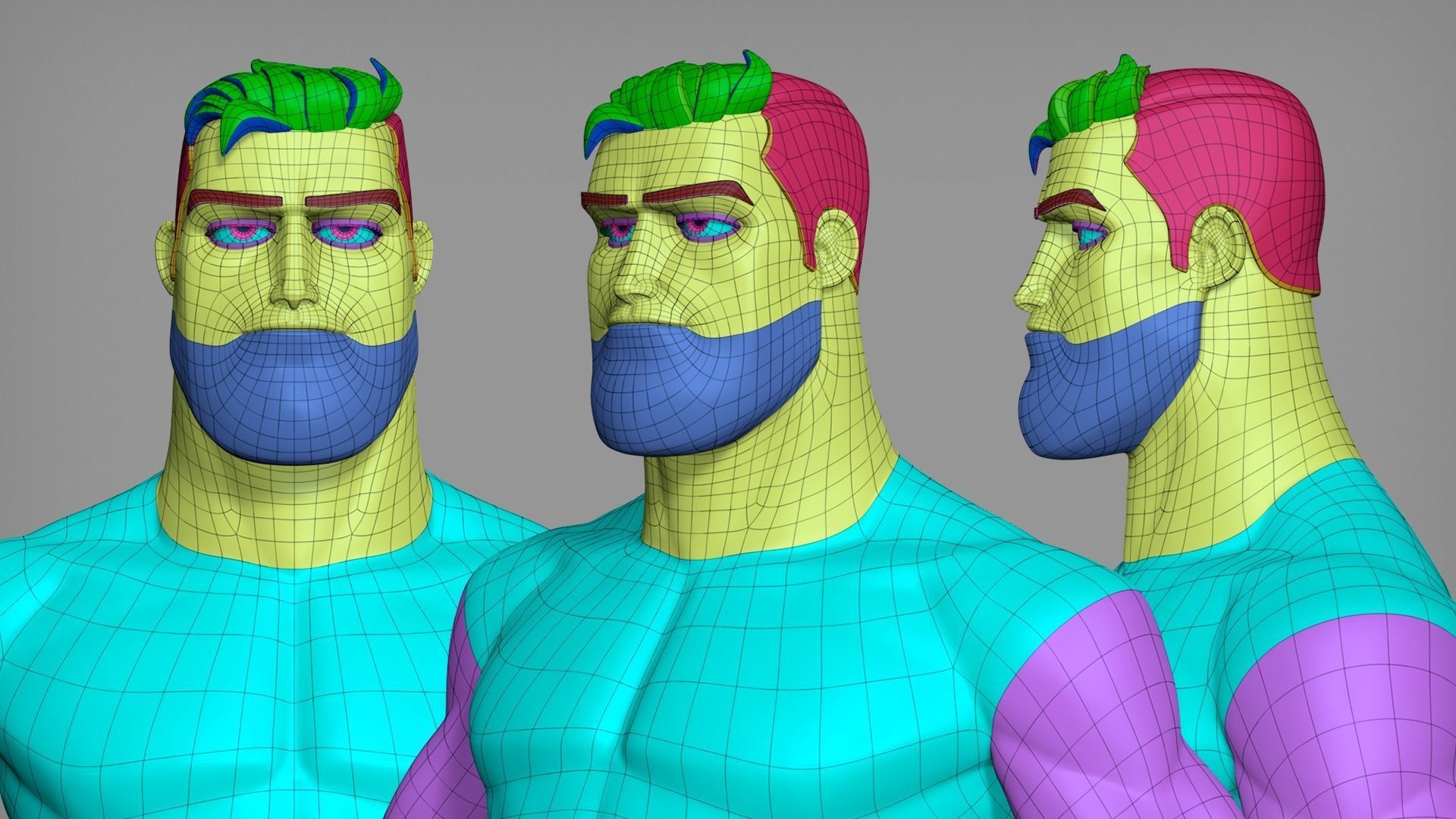 Cartoon male character Barry full body base mesh 3D model_5