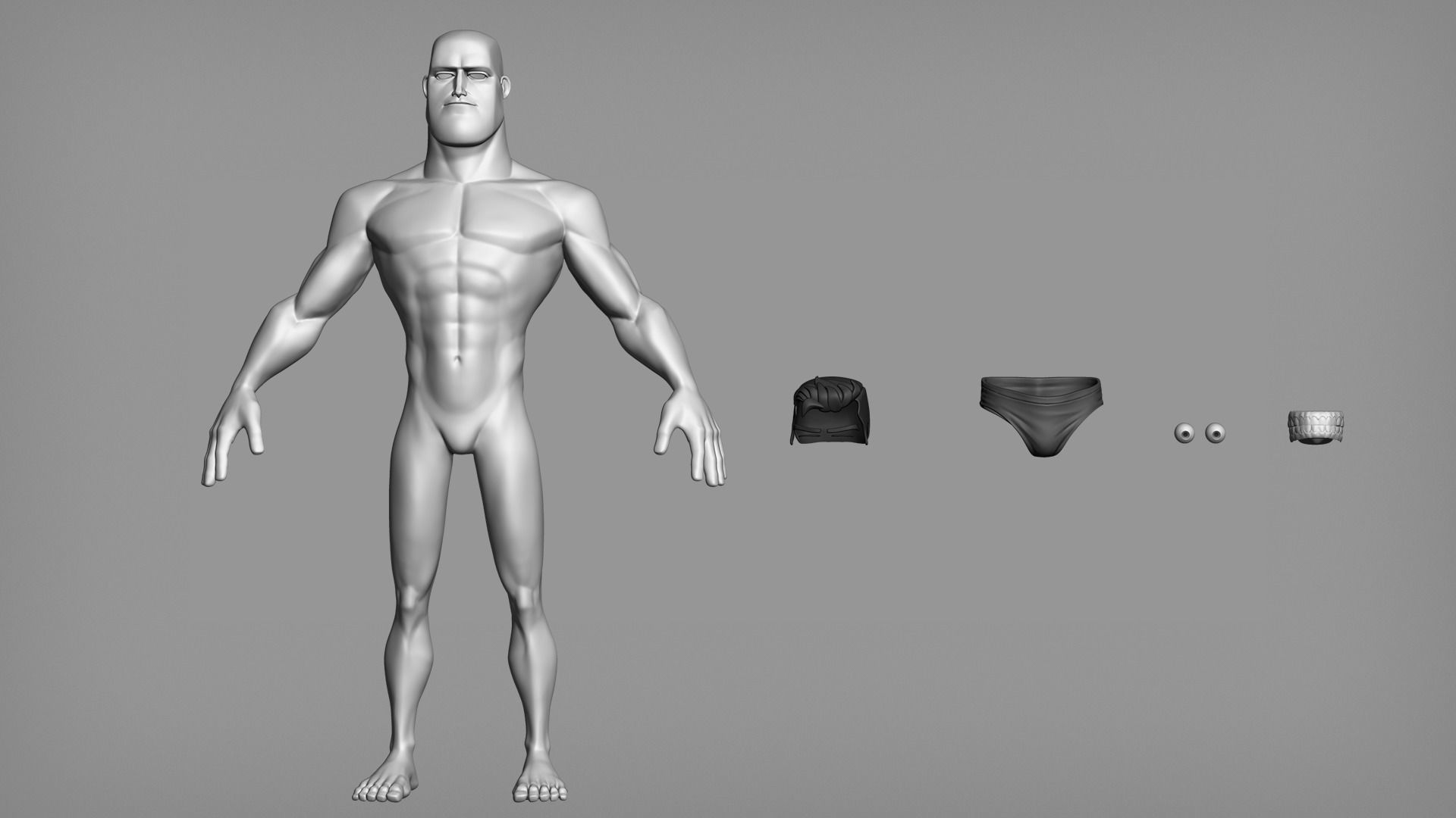 Cartoon male character Barry full body base mesh 3D model_8