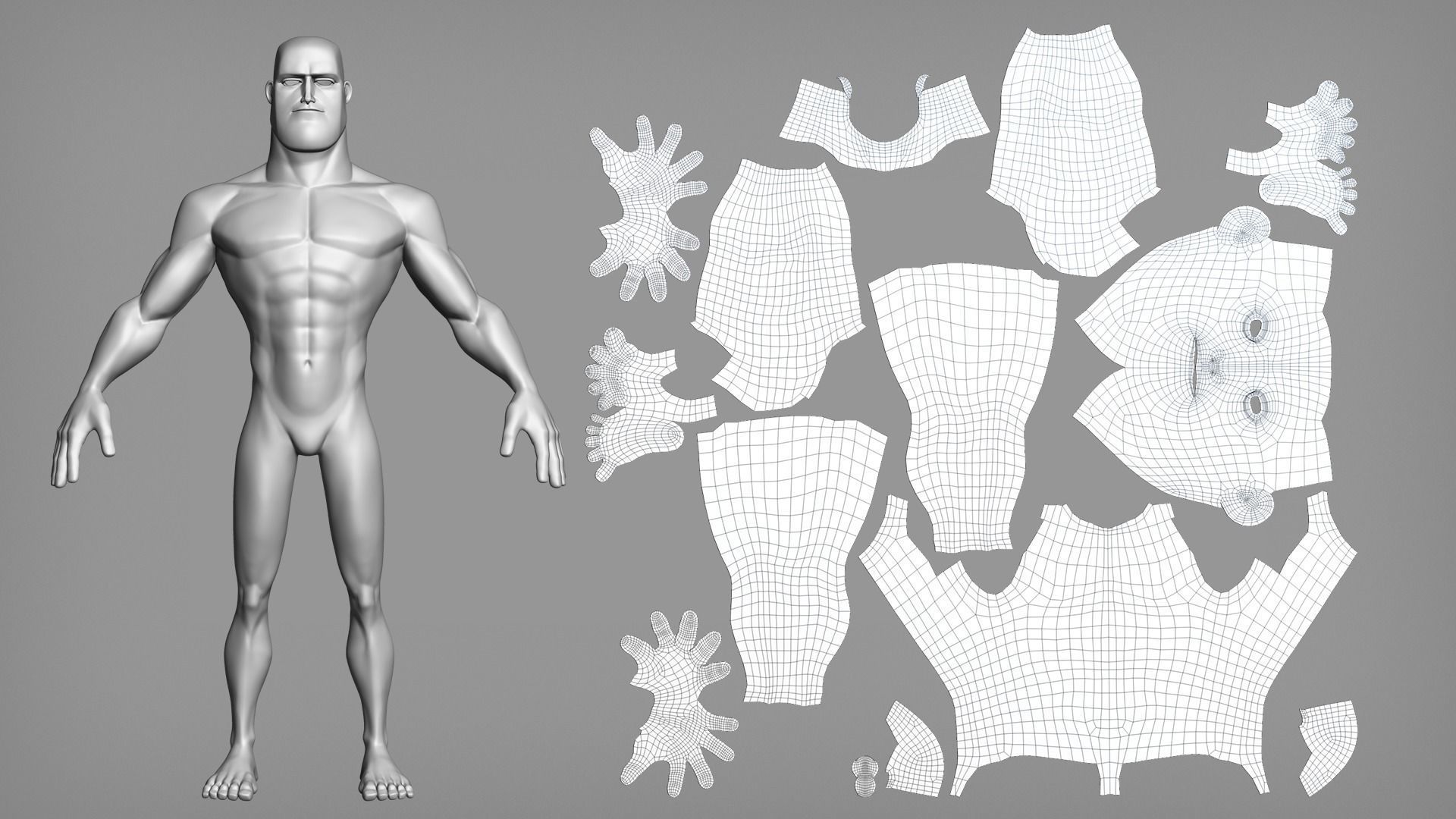 Cartoon male character Barry full body base mesh 3D model_9