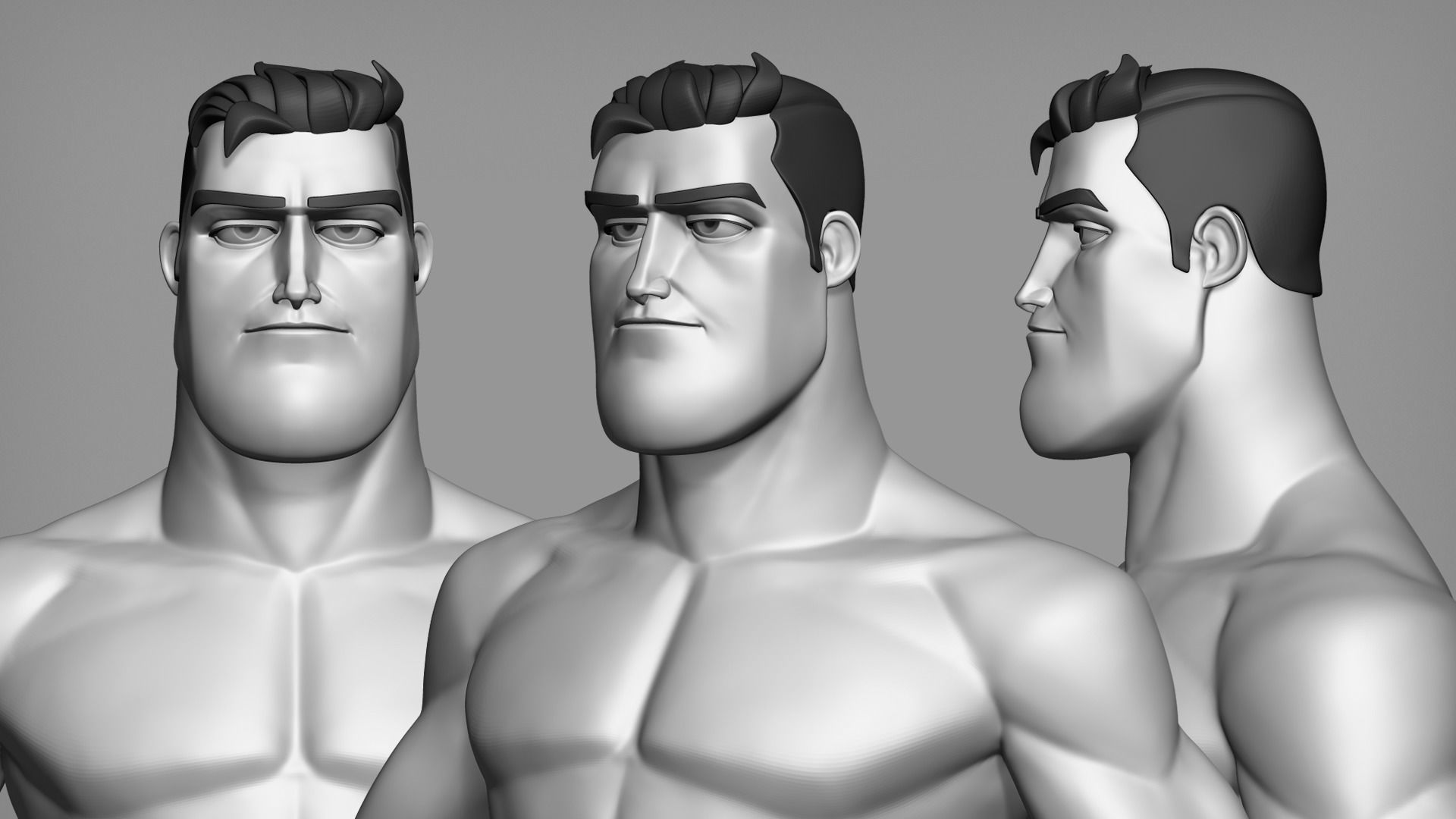 Cartoon male character Barry full body base mesh 3D model_4