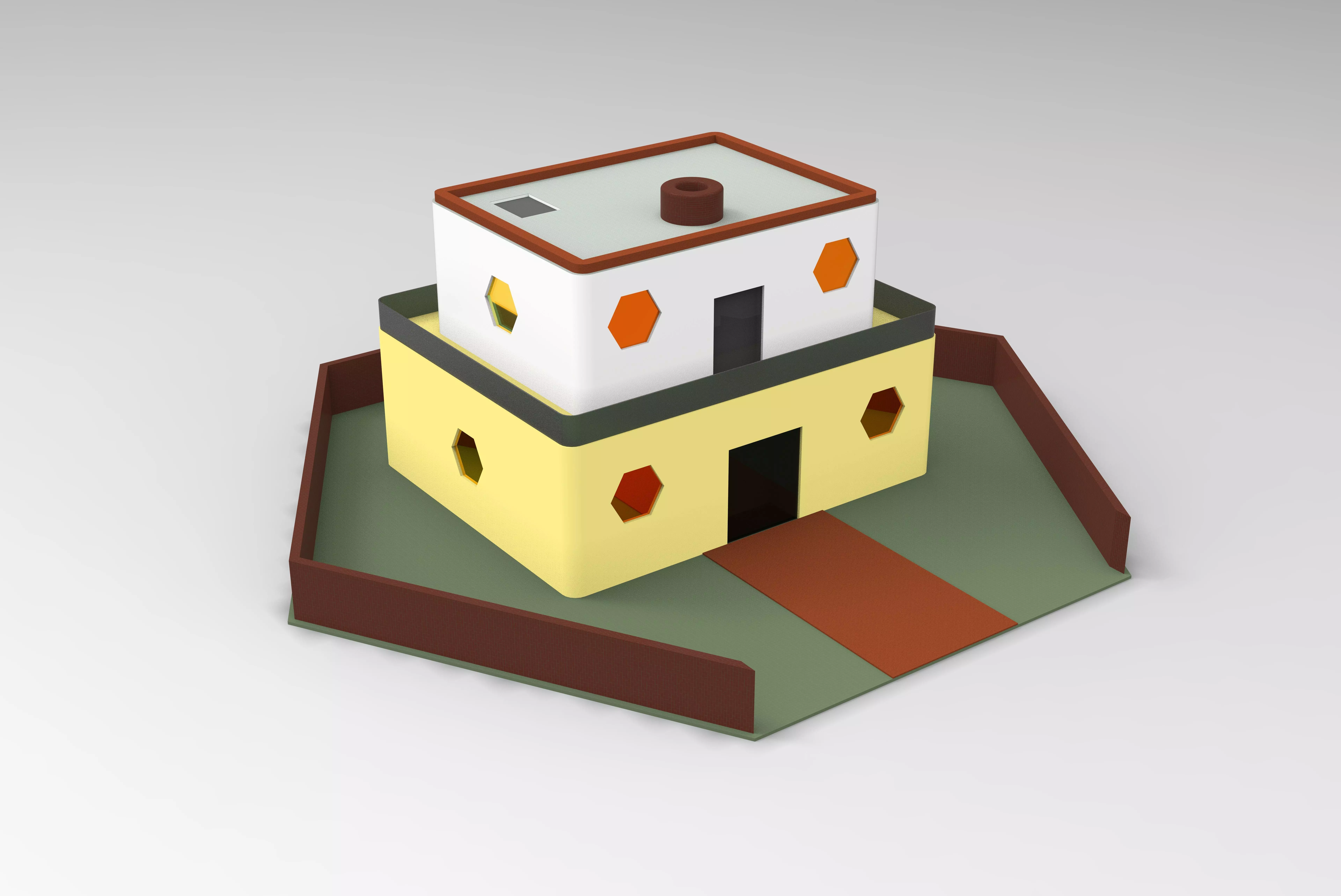 Low poly house 3D model_0