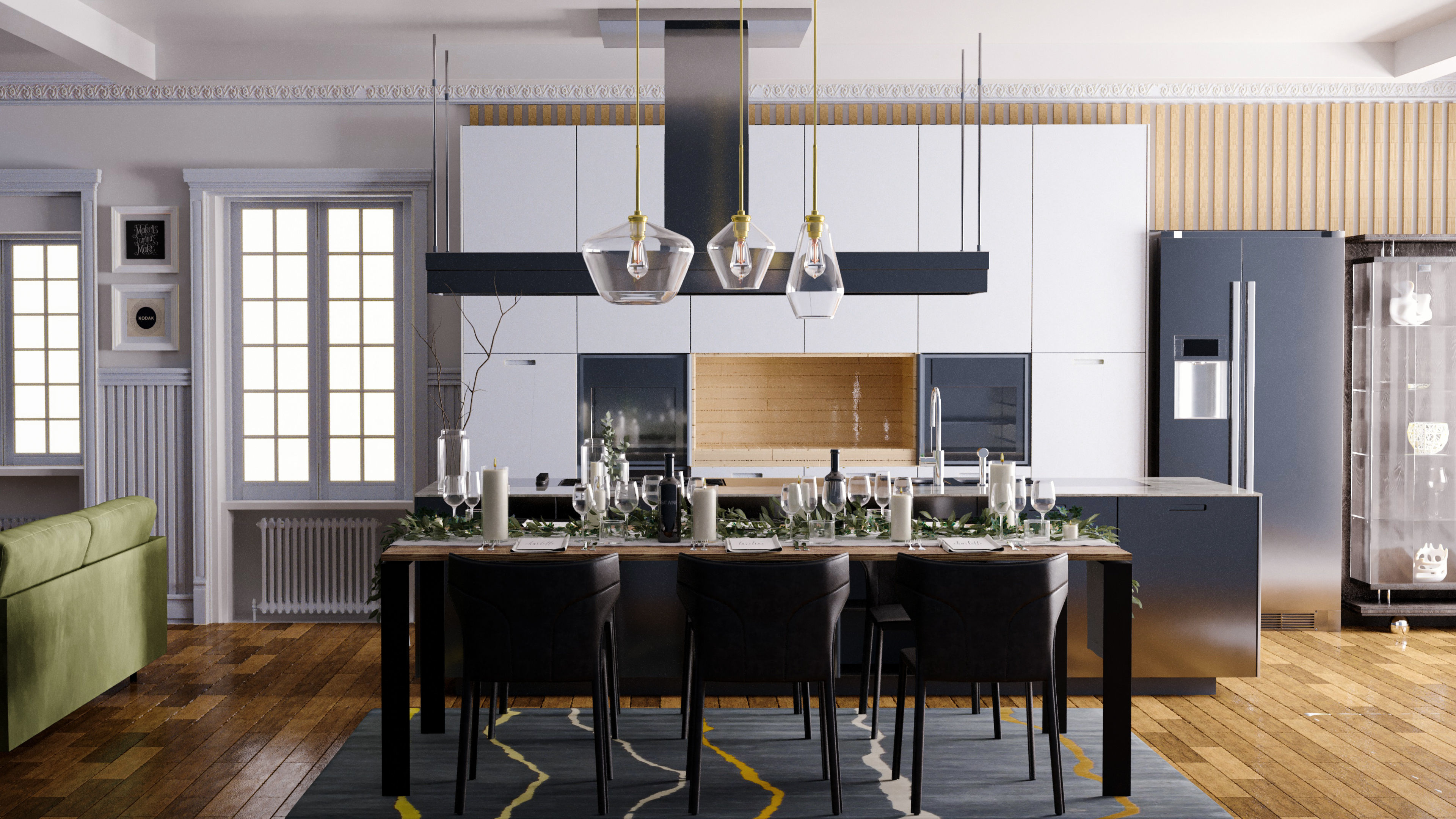 Kitchen Interior Scene 3D model_5