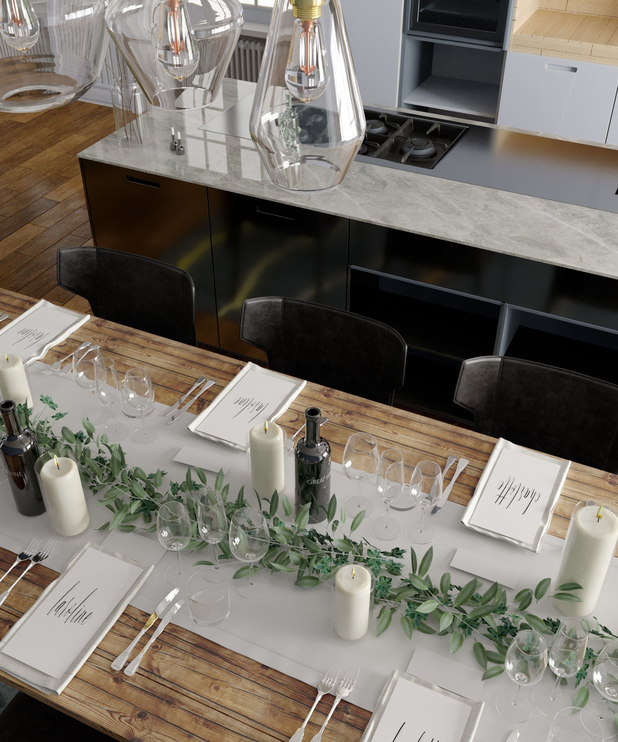 Kitchen Interior Scene 3D model_2