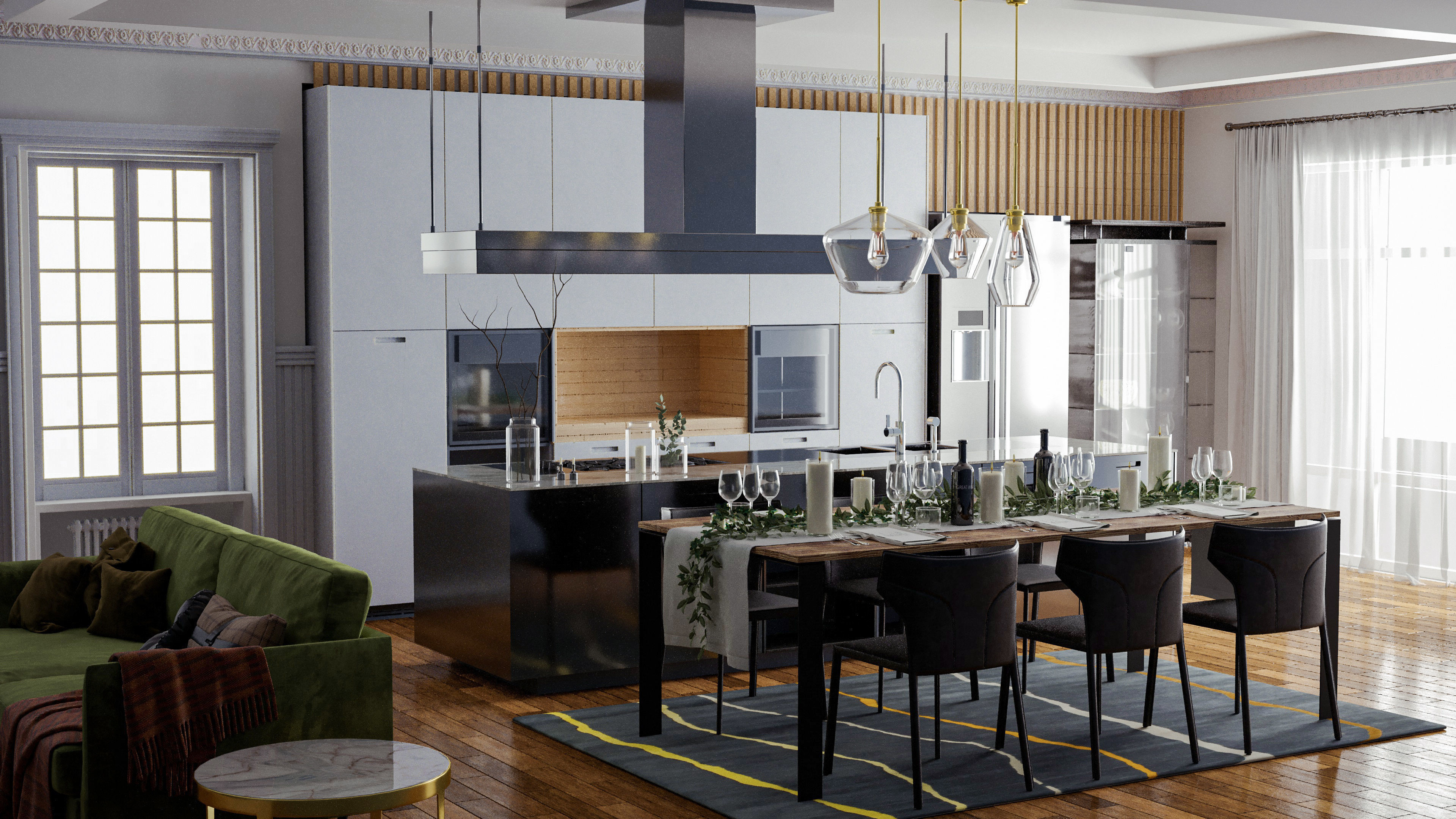 Kitchen Interior Scene 3D model_6