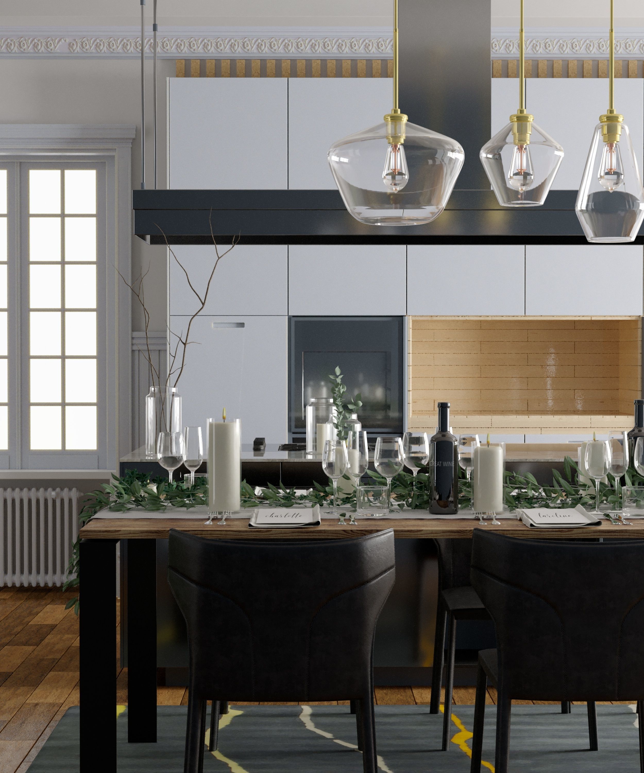 Kitchen Interior Scene 3D model_3