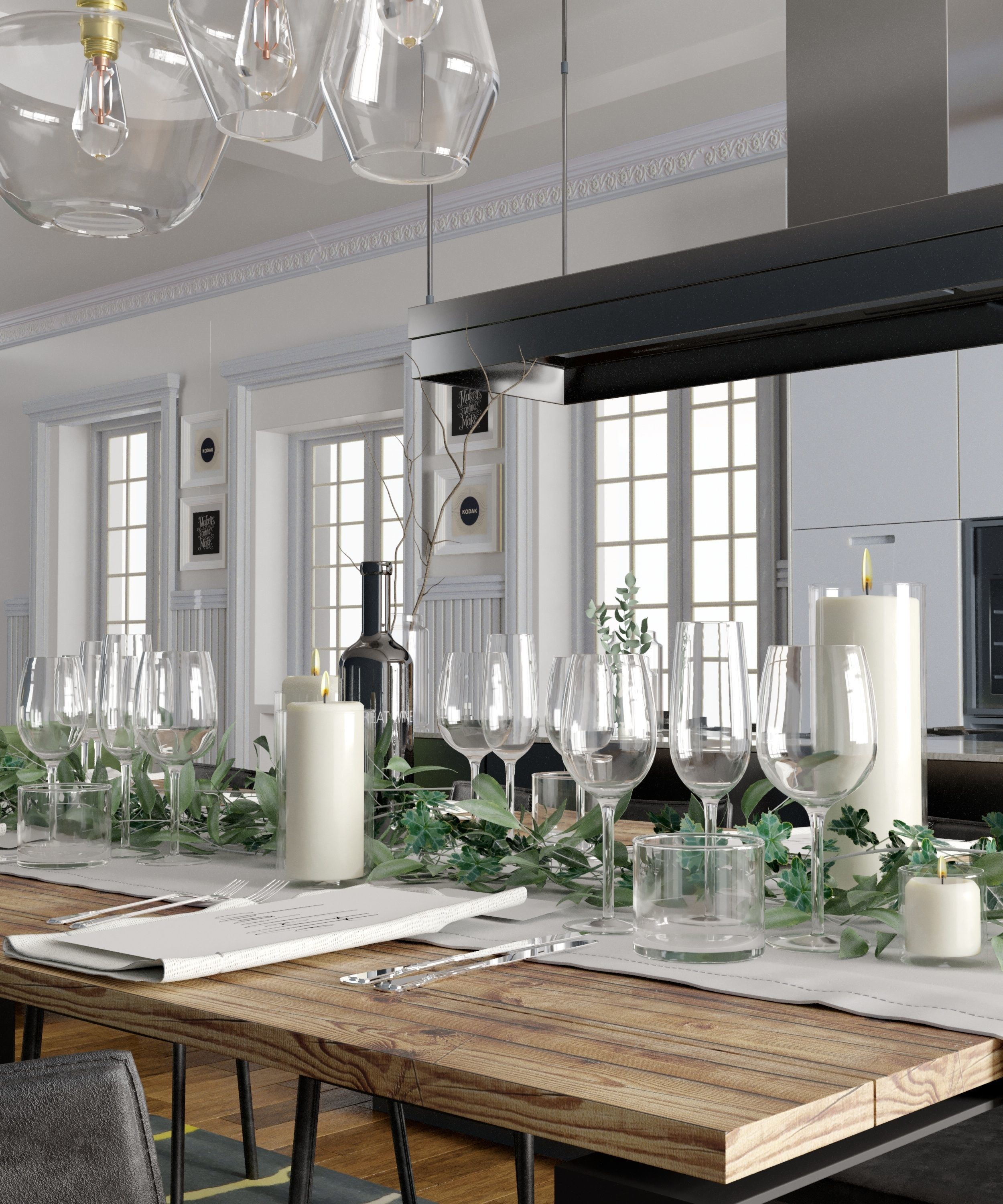 Kitchen Interior Scene 3D model_4