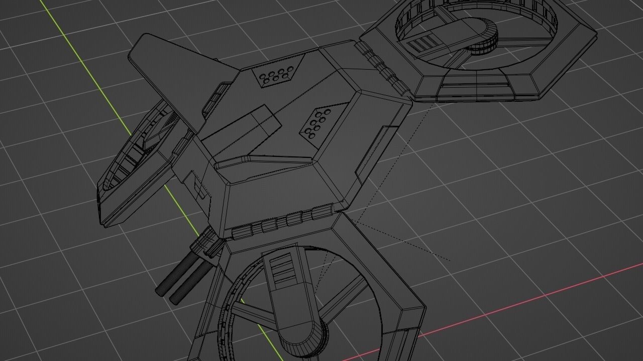 COMBAT DRONE rigged 3D model_34