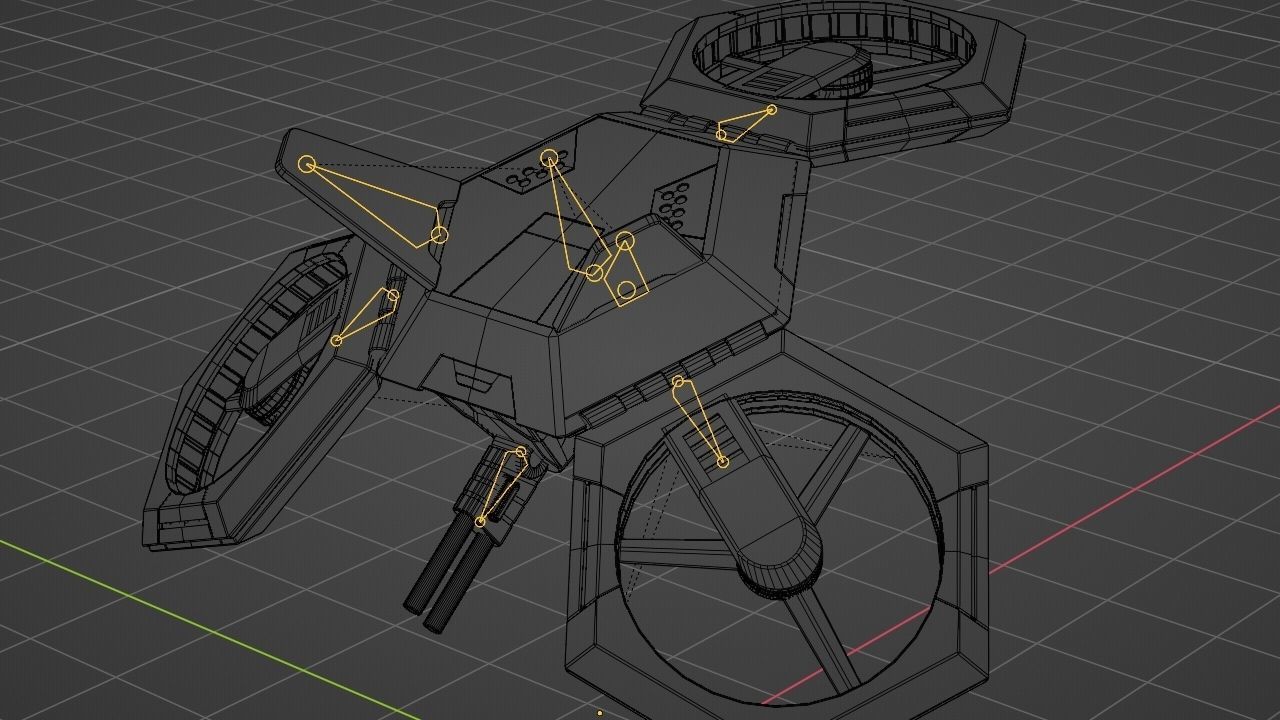 COMBAT DRONE rigged 3D model_36