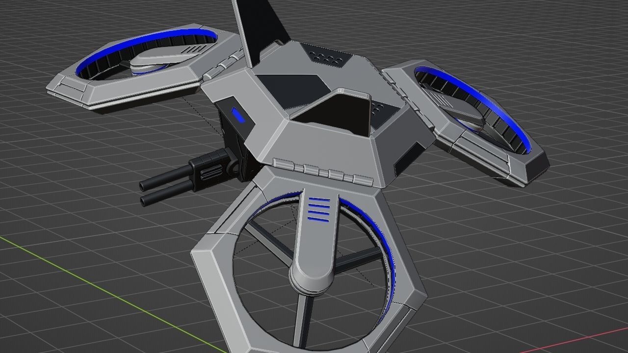 COMBAT DRONE rigged 3D model_26