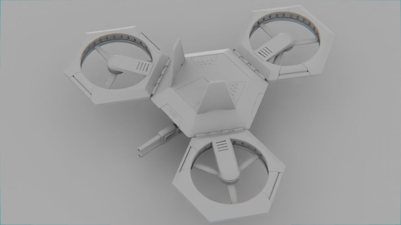 COMBAT DRONE rigged 3D model_41