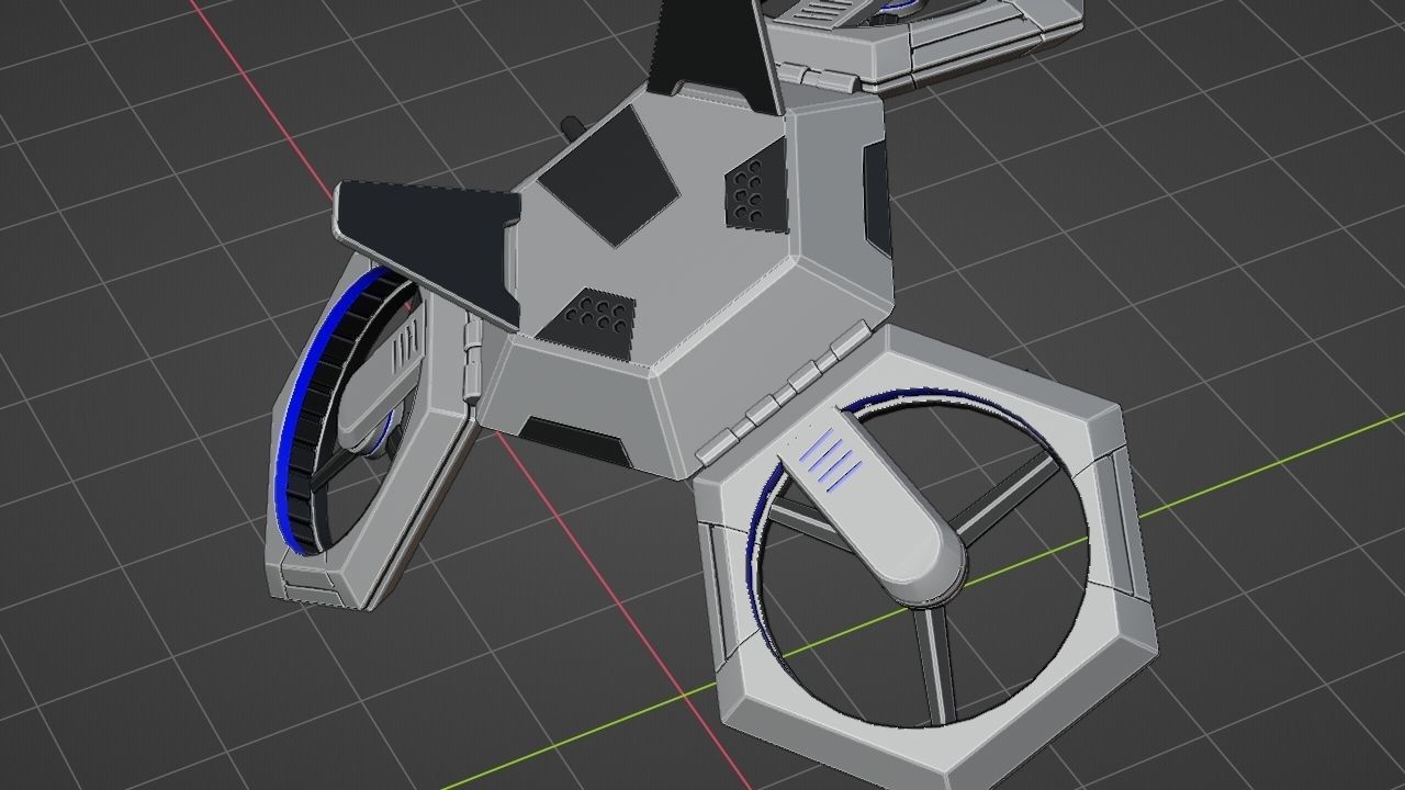 COMBAT DRONE rigged 3D model_23