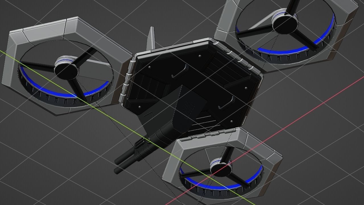 COMBAT DRONE rigged 3D model_28