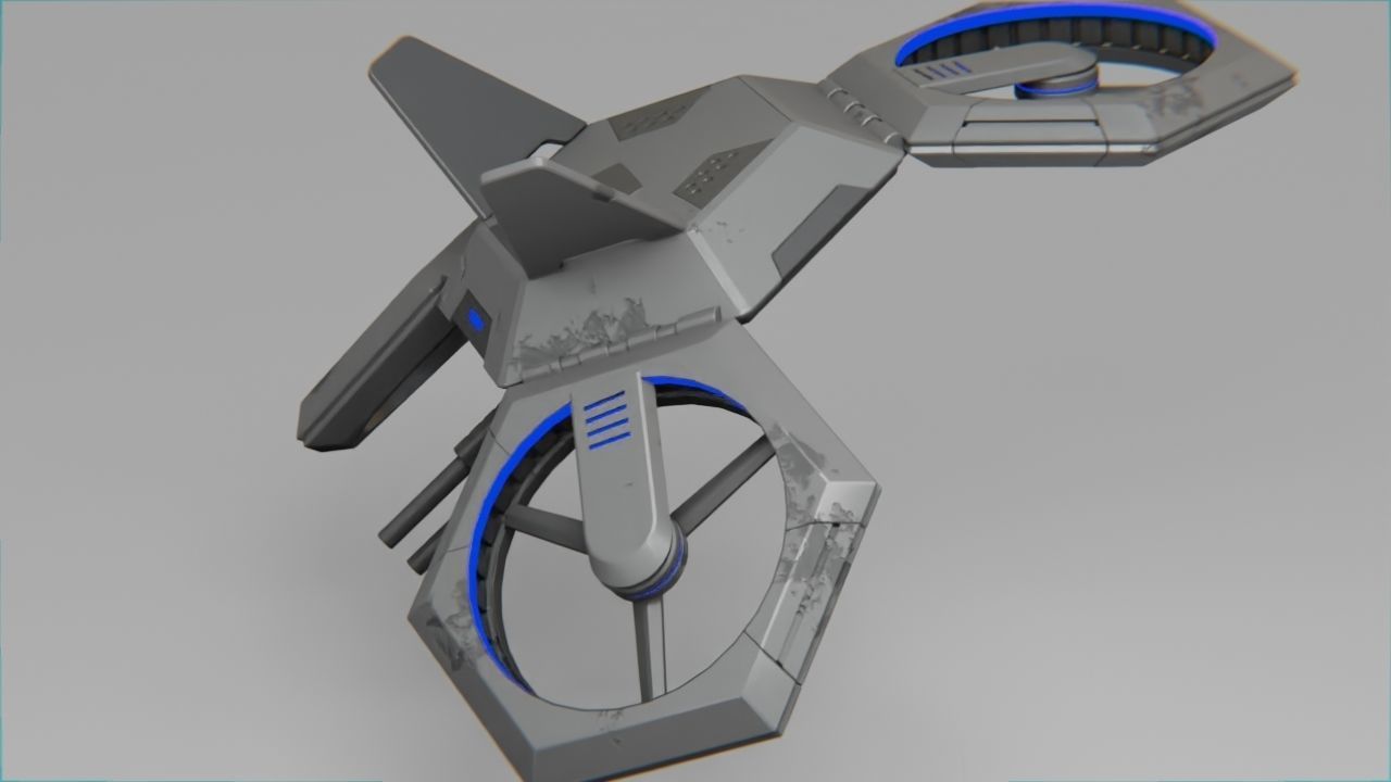 COMBAT DRONE rigged 3D model_12