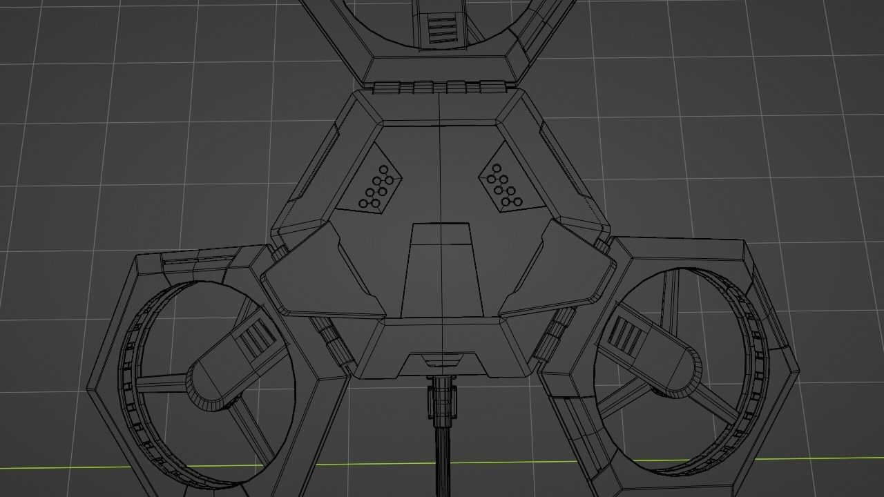 COMBAT DRONE rigged 3D model_35