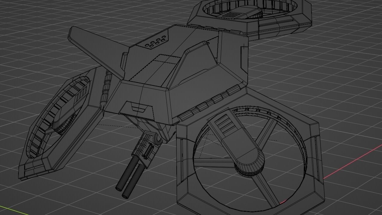 COMBAT DRONE rigged 3D model_33