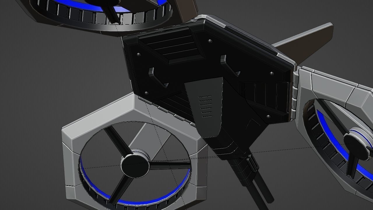 COMBAT DRONE rigged 3D model_31