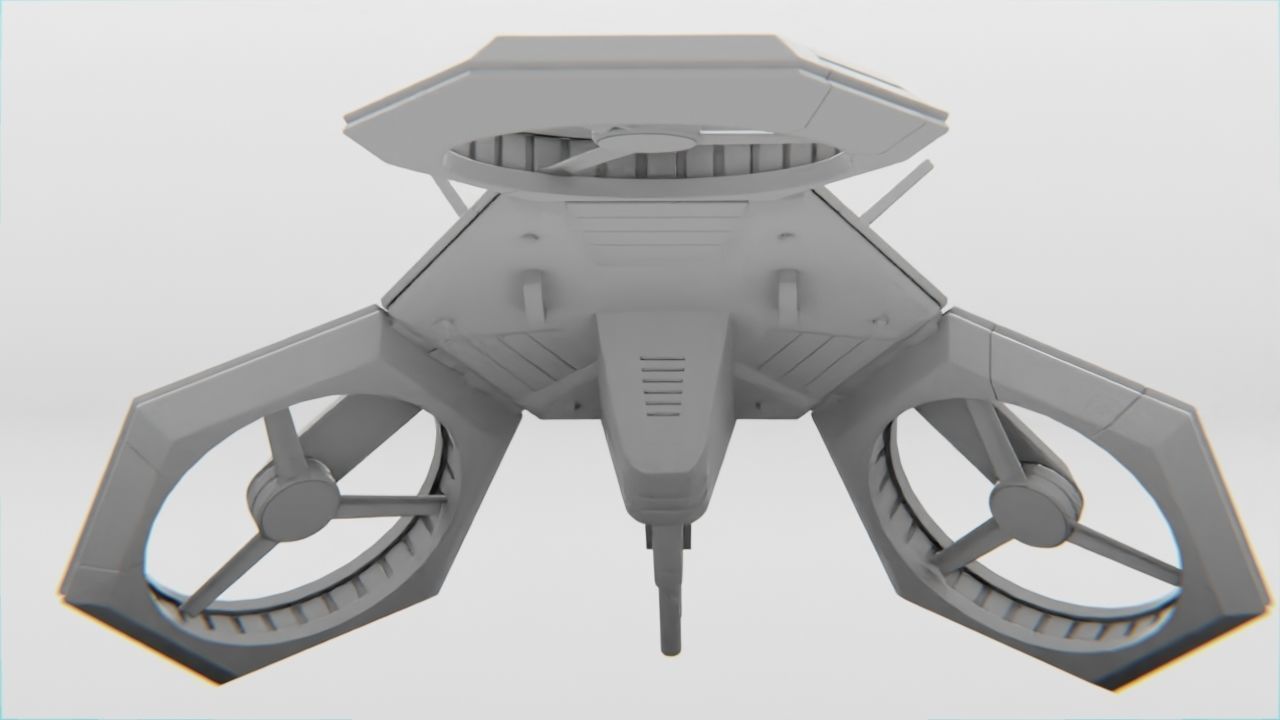 COMBAT DRONE rigged 3D model_43