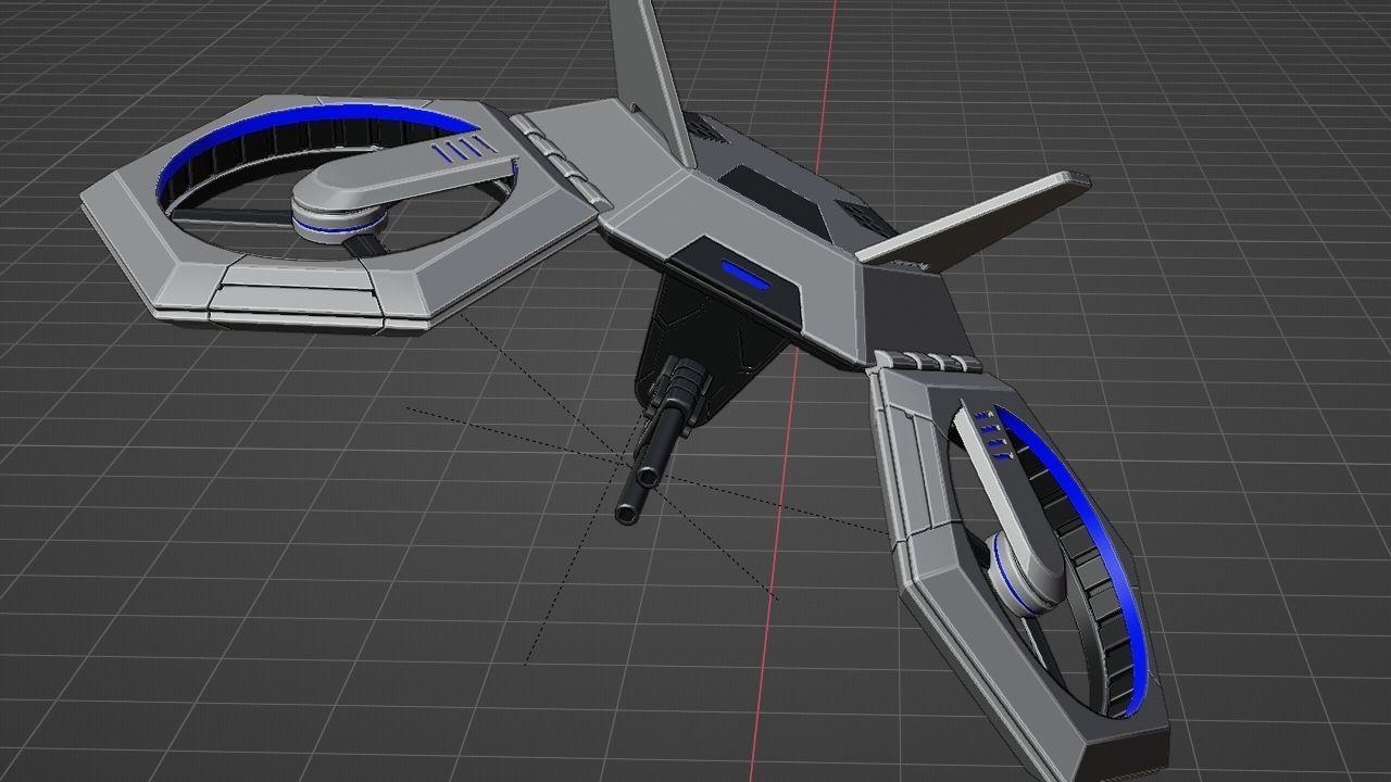 COMBAT DRONE rigged 3D model_25