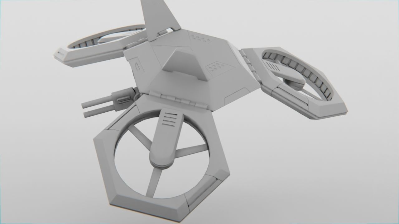 COMBAT DRONE rigged 3D model_38