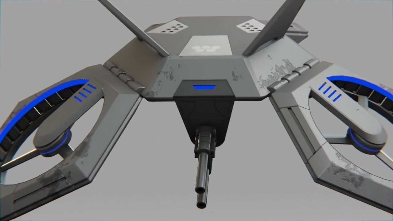 COMBAT DRONE rigged 3D model_20