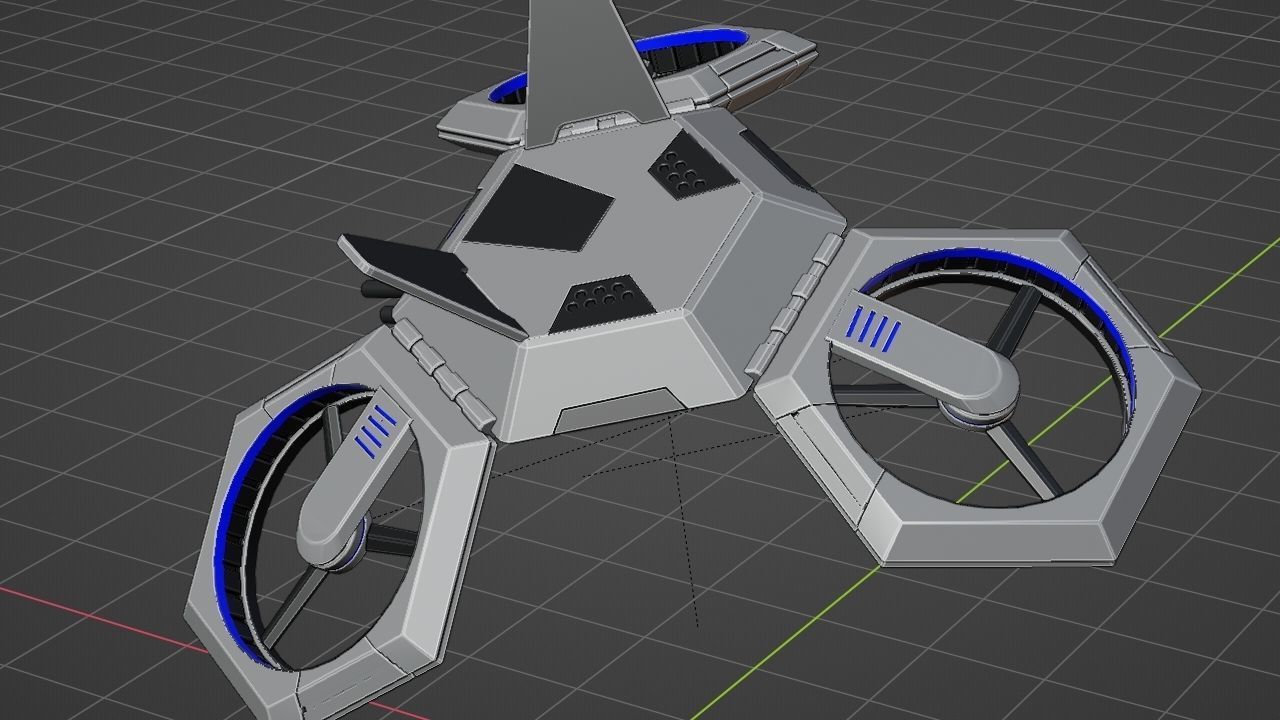 COMBAT DRONE rigged 3D model_22