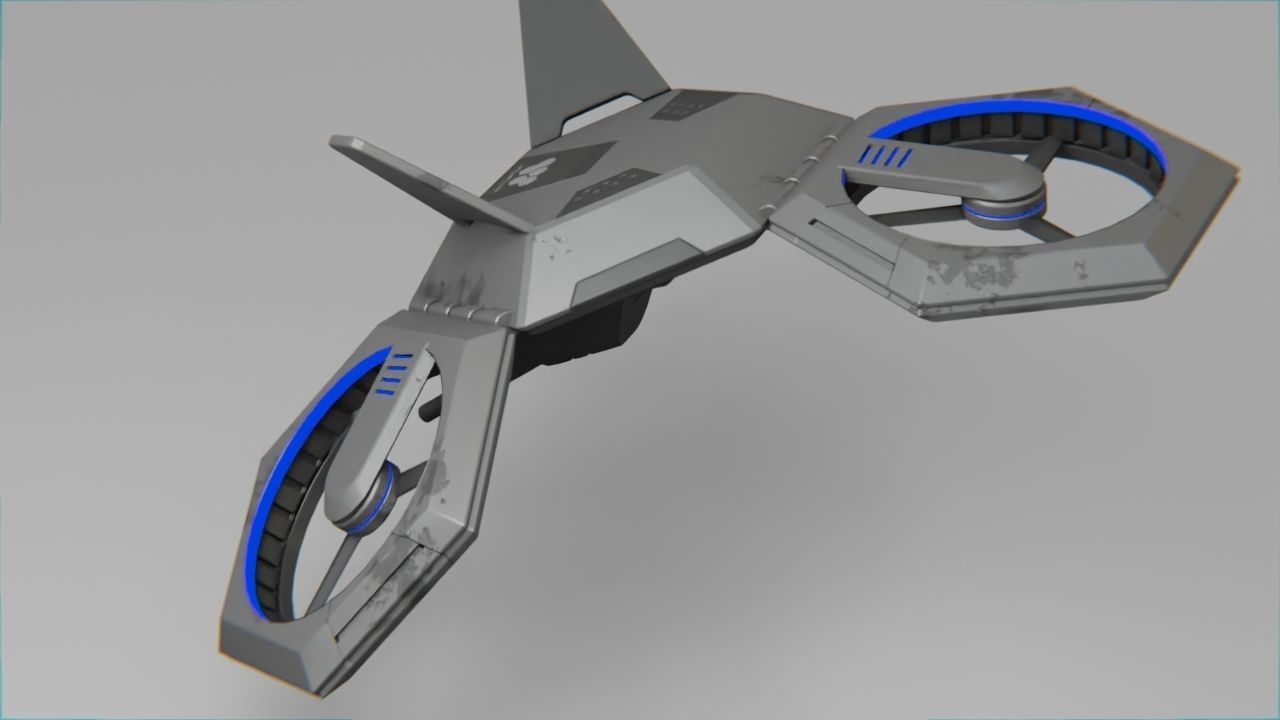 COMBAT DRONE rigged 3D model_13