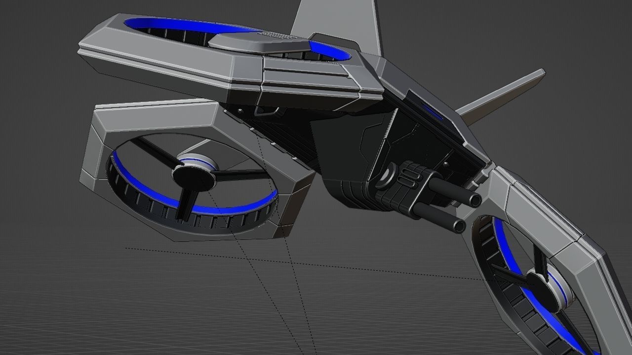 COMBAT DRONE rigged 3D model_24