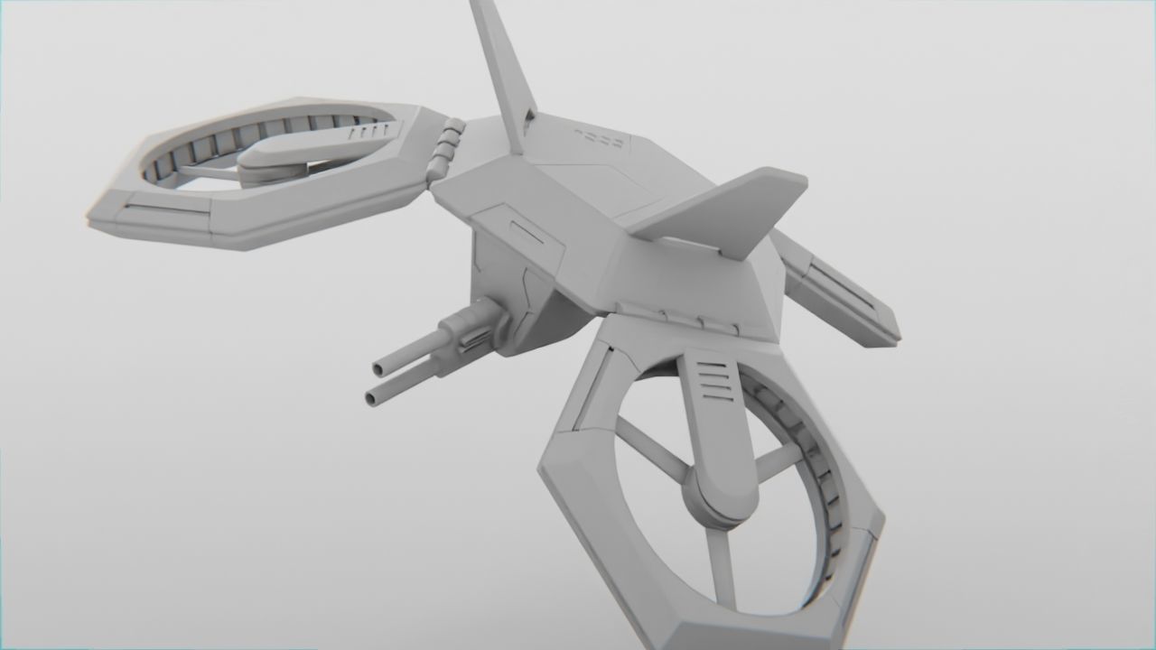 COMBAT DRONE rigged 3D model_37