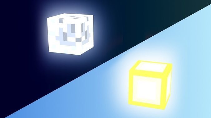 Minecraft Sun And Moon Low-poly 3D model