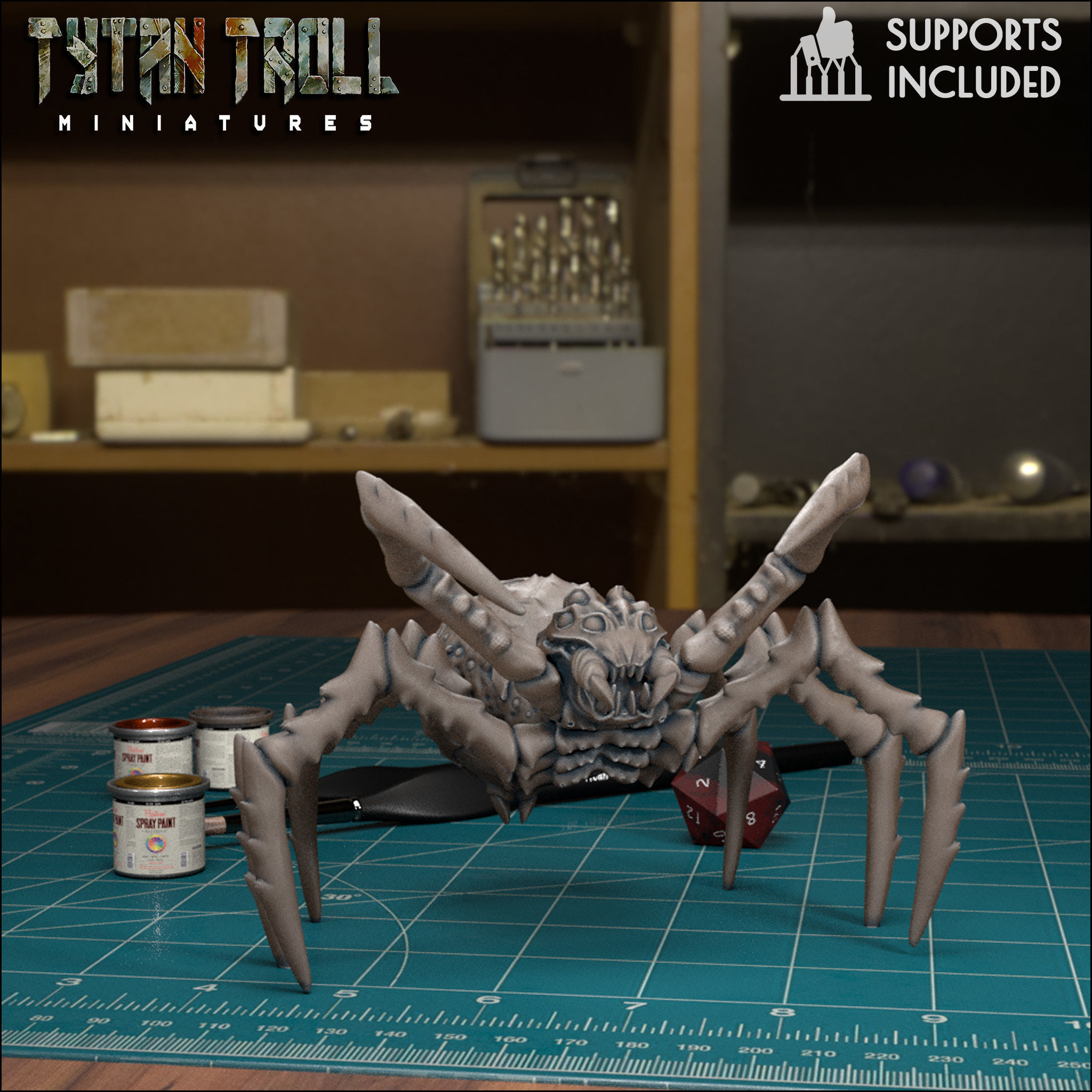 Giant Spider 01 - Pre-Supported 3D print model_4