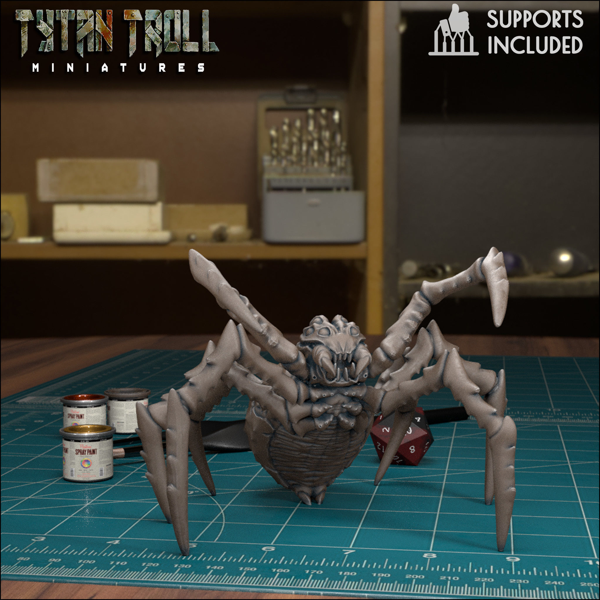 Giant Spider 02 - Pre-Supported 3D print model_4