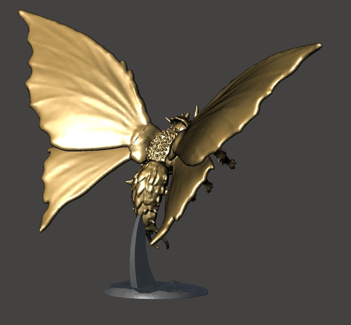 BATTRA GIANT MOTHRA GODZILLA KAIJU FLYING MONSTER- HI-POLY STL 3D print model_28