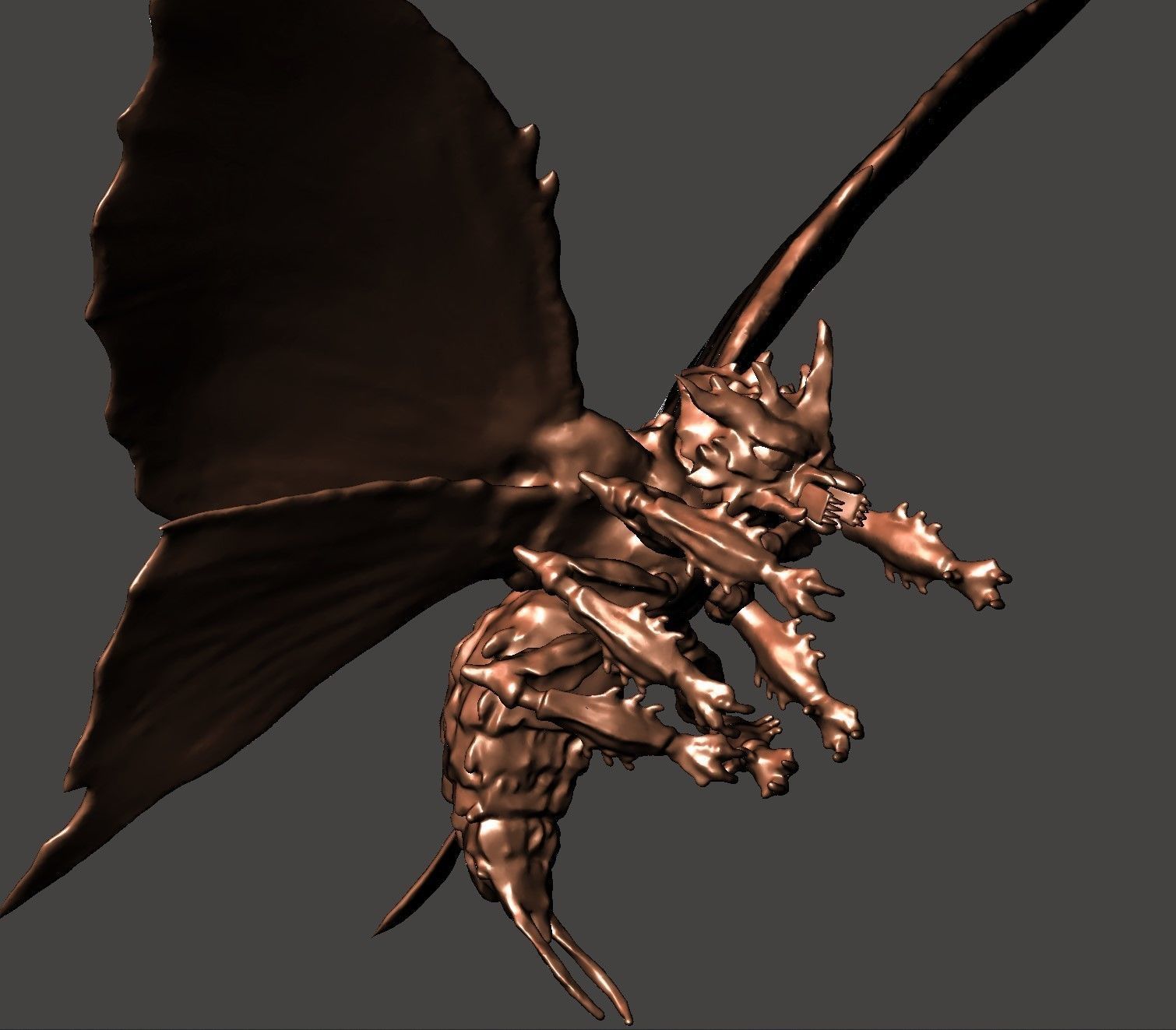 BATTRA GIANT MOTHRA GODZILLA KAIJU FLYING MONSTER- HI-POLY STL 3D print model_6