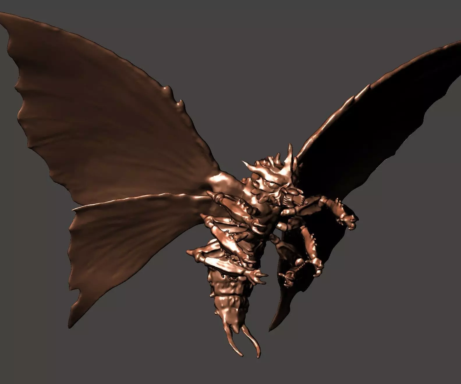 BATTRA GIANT MOTHRA GODZILLA KAIJU FLYING MONSTER- HI-POLY STL 3D print model_0