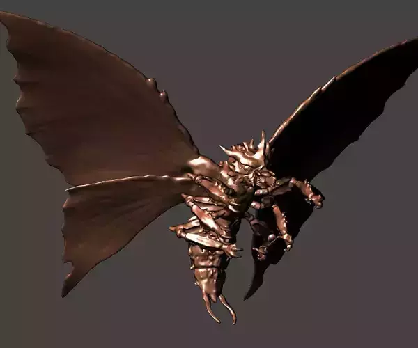 BATTRA GIANT MOTHRA GODZILLA KAIJU FLYING MONSTER- HI-POLY STL 3D print model