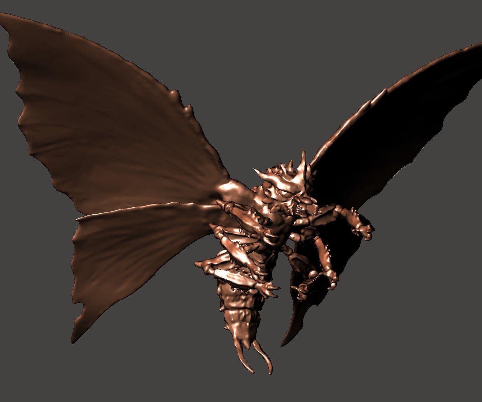 BATTRA GIANT MOTHRA GODZILLA KAIJU FLYING MONSTER- HI-POLY STL 3D print model_18