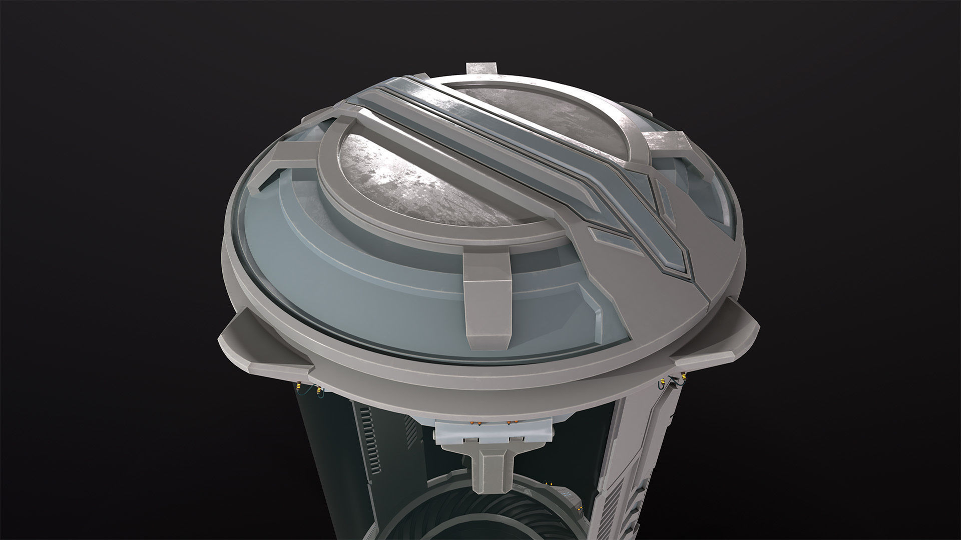 Sci-Fi cryo pod Low-poly 3D model_16