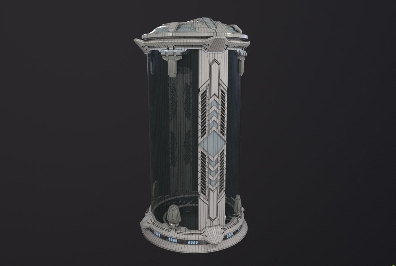 Sci-Fi cryo pod Low-poly 3D model_21