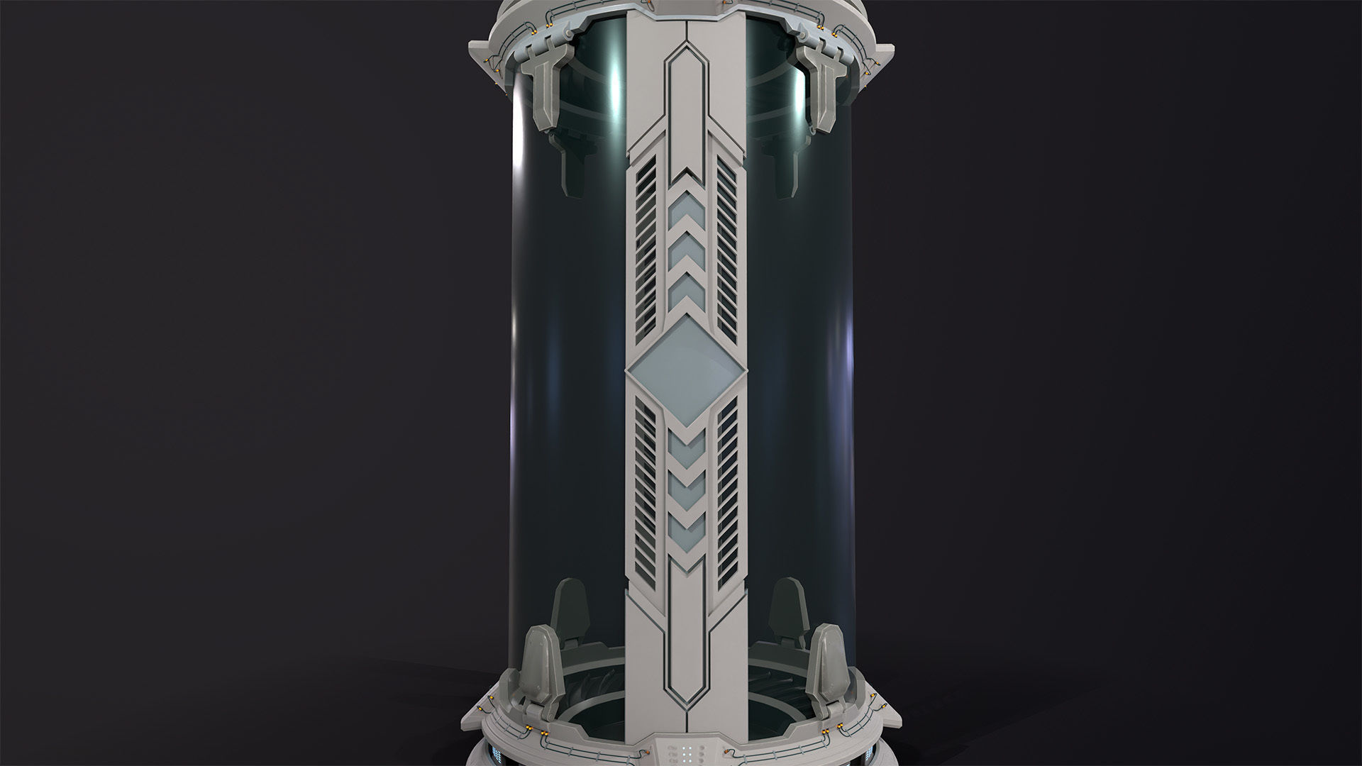 Sci-Fi cryo pod Low-poly 3D model_13