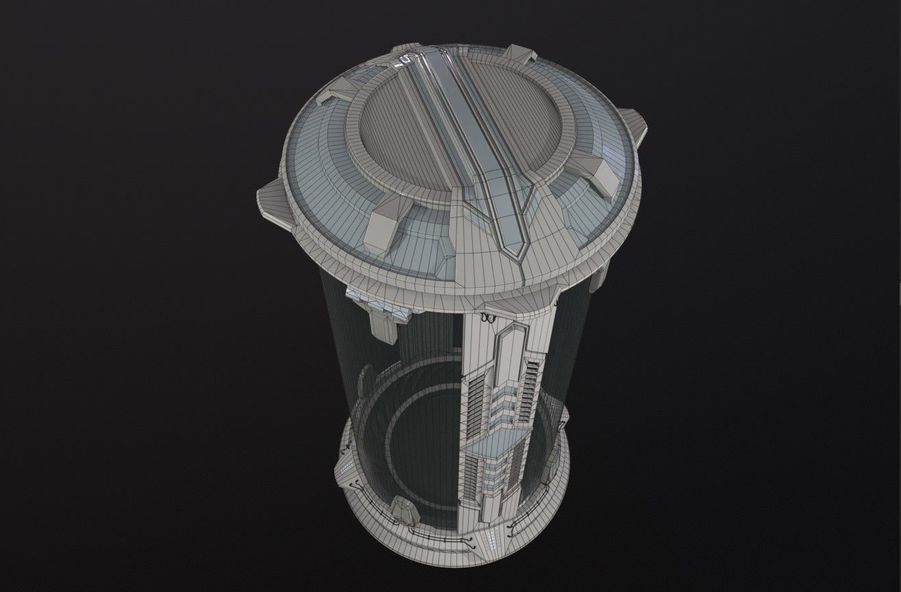 Sci-Fi cryo pod Low-poly 3D model_22