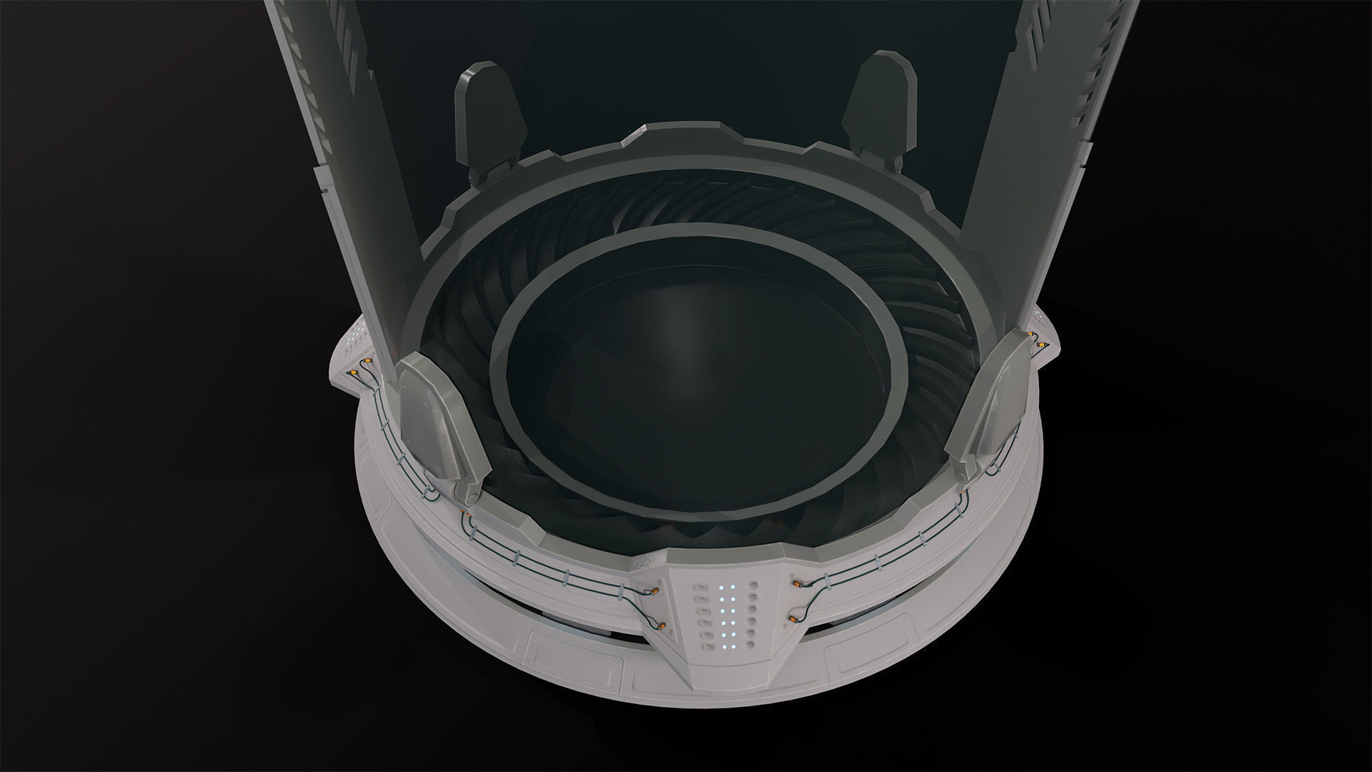 Sci-Fi cryo pod Low-poly 3D model_18