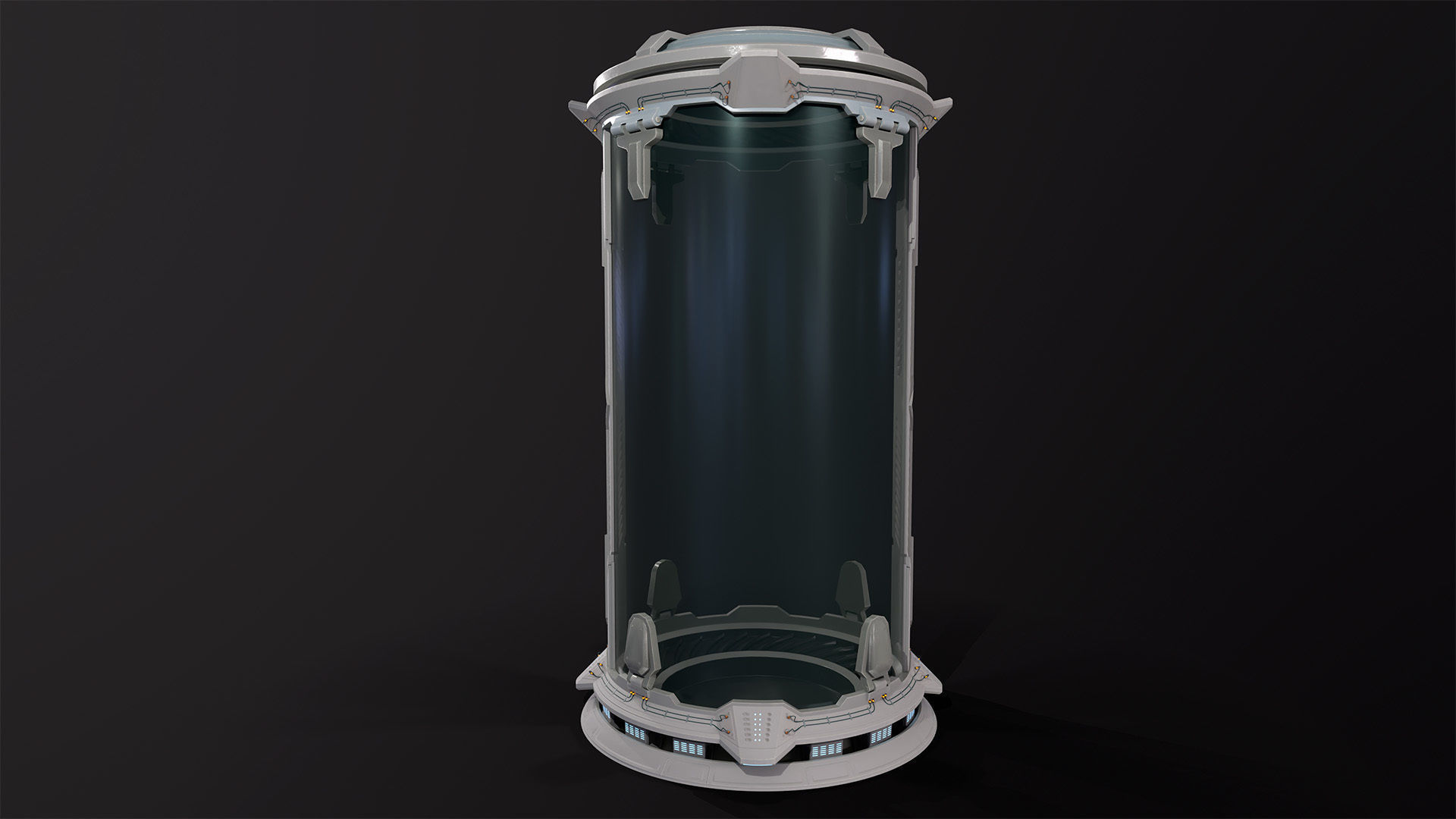 Sci-Fi cryo pod Low-poly 3D model_12