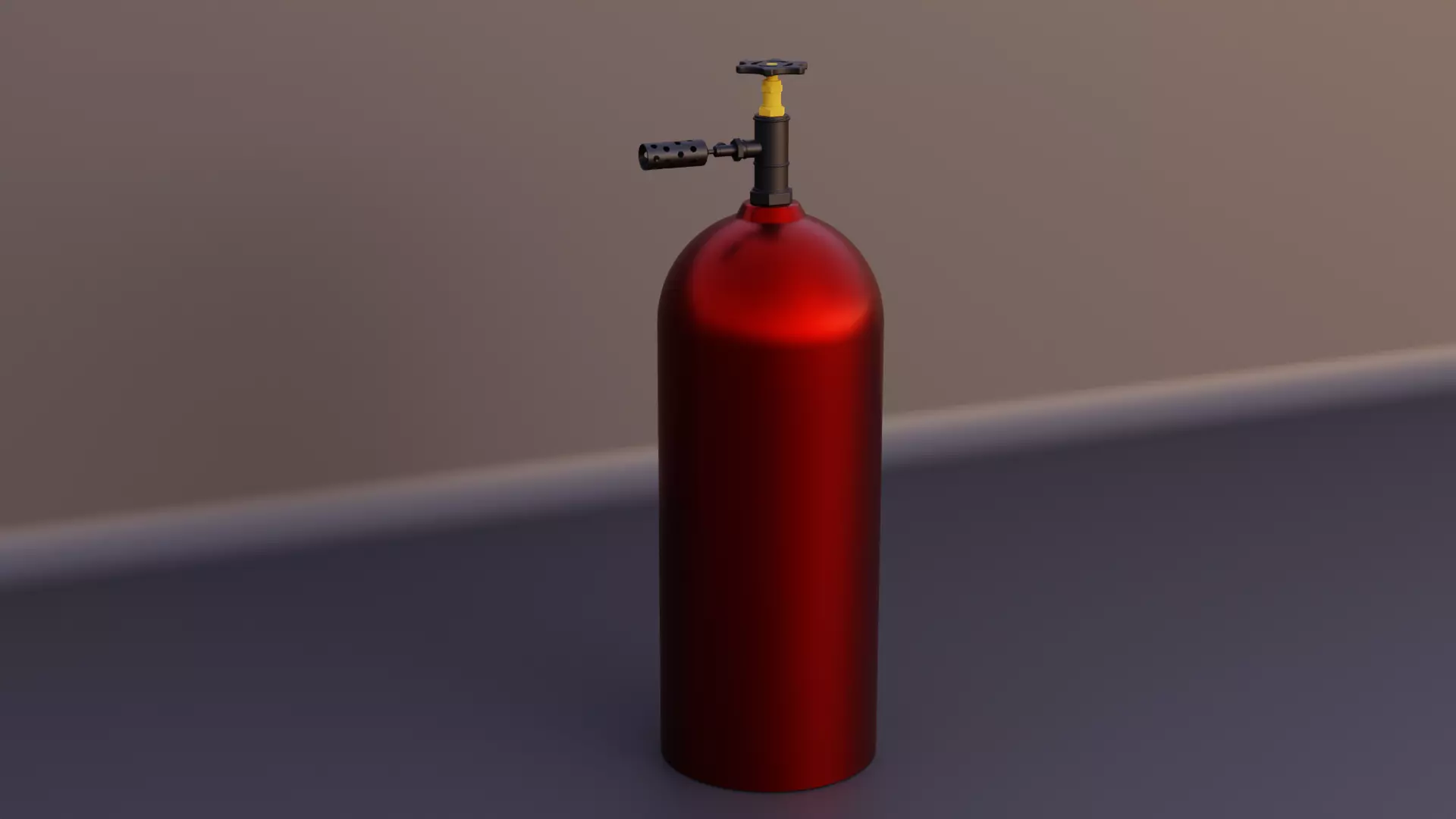 fire-extinguisher cylinder Low-poly 3D model_0