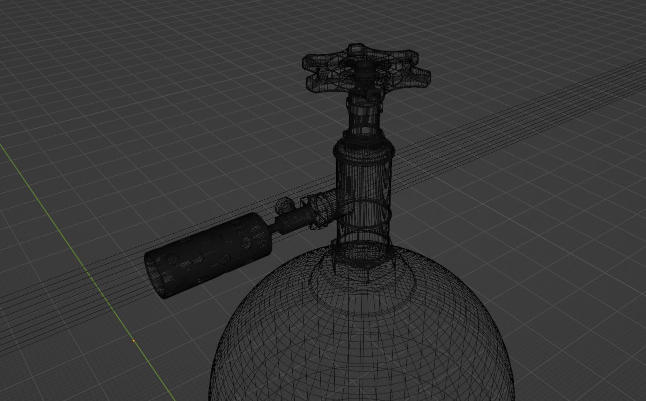 fire-extinguisher cylinder Low-poly 3D model_2