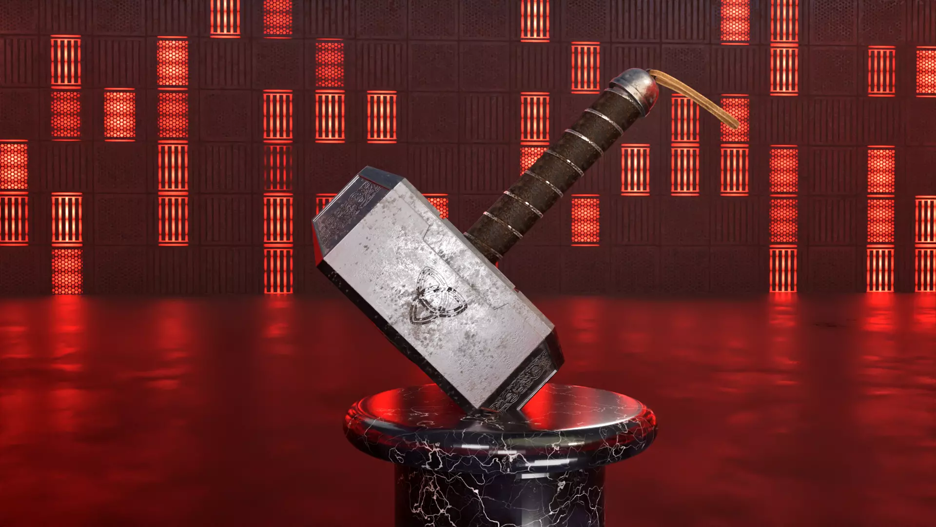 Worn Thor Mjolnir Hammer 3D model
