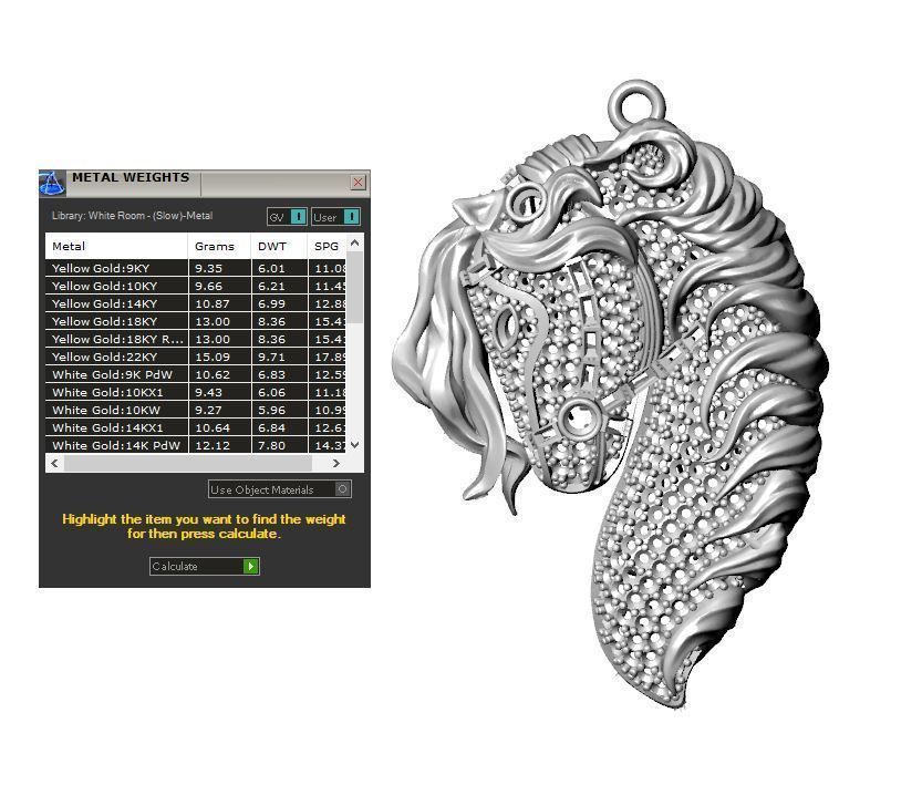 Horse necklace 3D print model_4