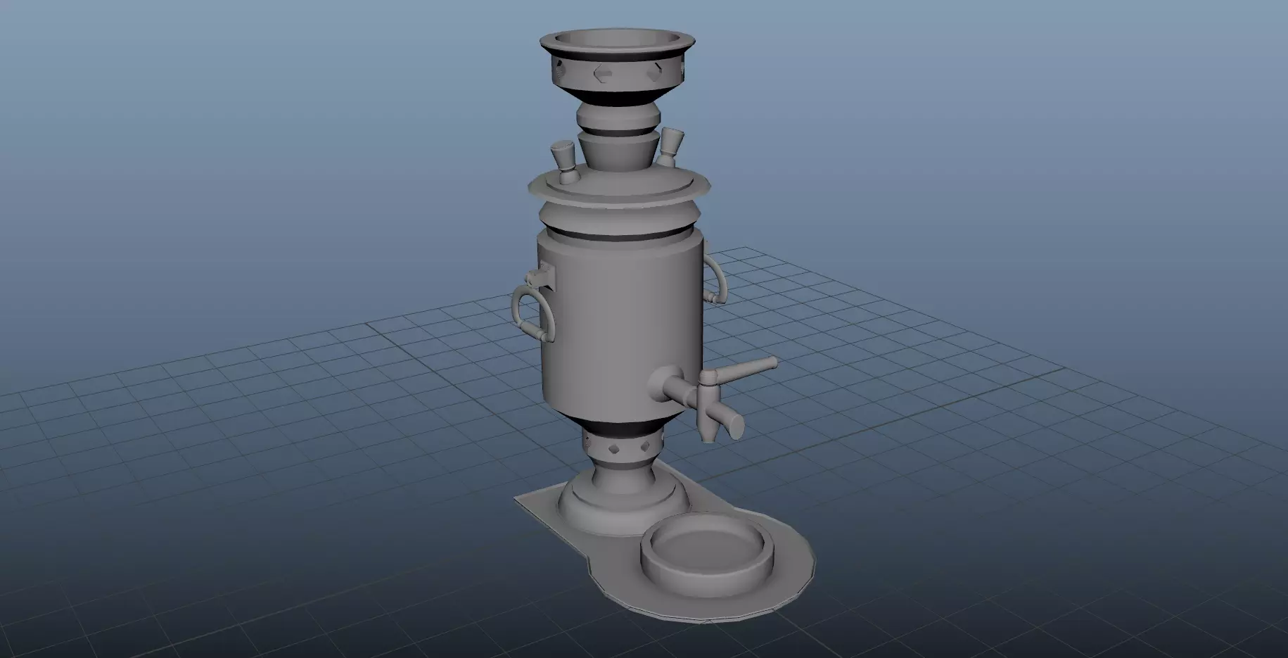 3D ModelSamovar pipe with handle 3D model_0